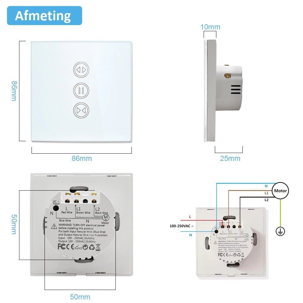 Smart WLAN Unterputz Rollladenschalter mit Touchscreen & Fernbedienung – Bild 5