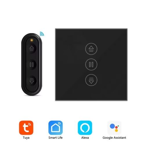 Smart WLAN Unterputz Rollladenschalter Schwarz mit Touchscreen & Fernbedienung