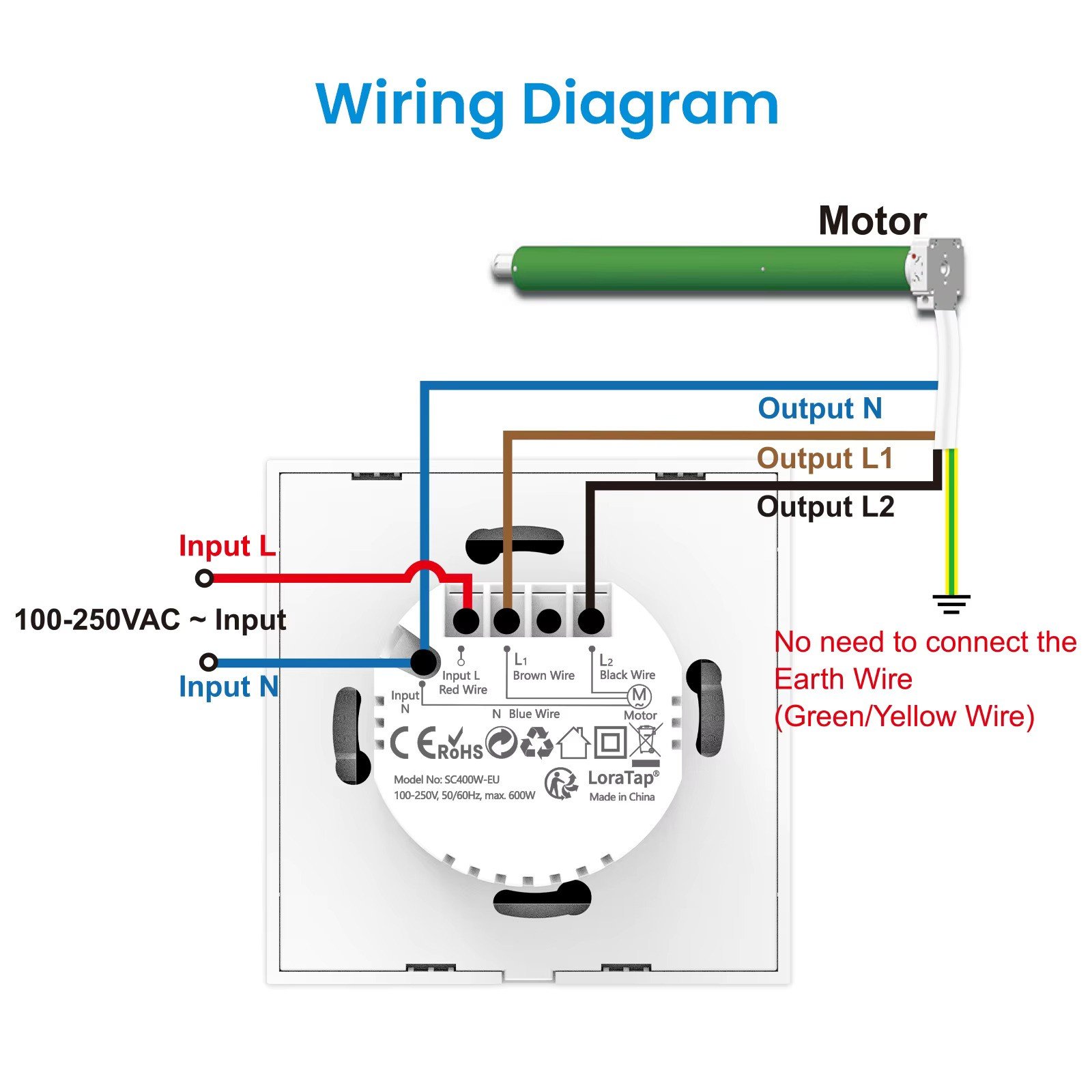 Smart WLAN Unterputz Rollladenschalter Schwarz mit Touchscreen & Fernbedienung – Bild 3