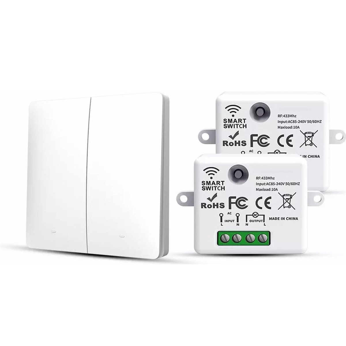 Drahtloser Schalter Set weiß | Kinetisch | Wasserfest | Mit Empfänger – Bild 3