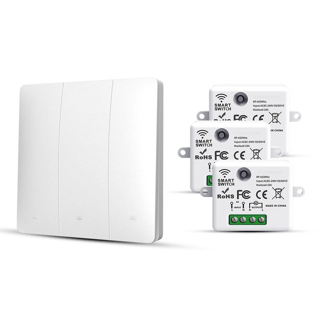 Drahtloser Schalter Set weiß | Kinetisch | Wasserfest | Mit Empfänger – Bild 4