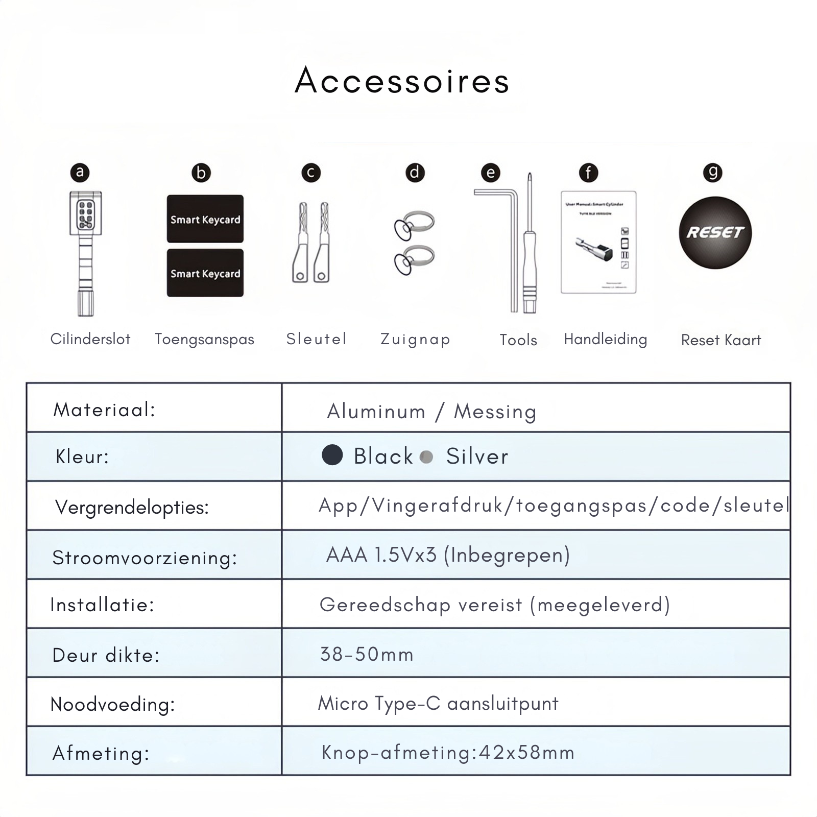 Smart Lock Türschloss Zylinder – Fingerabdruck, Pincode & Tuya App – Bild 8