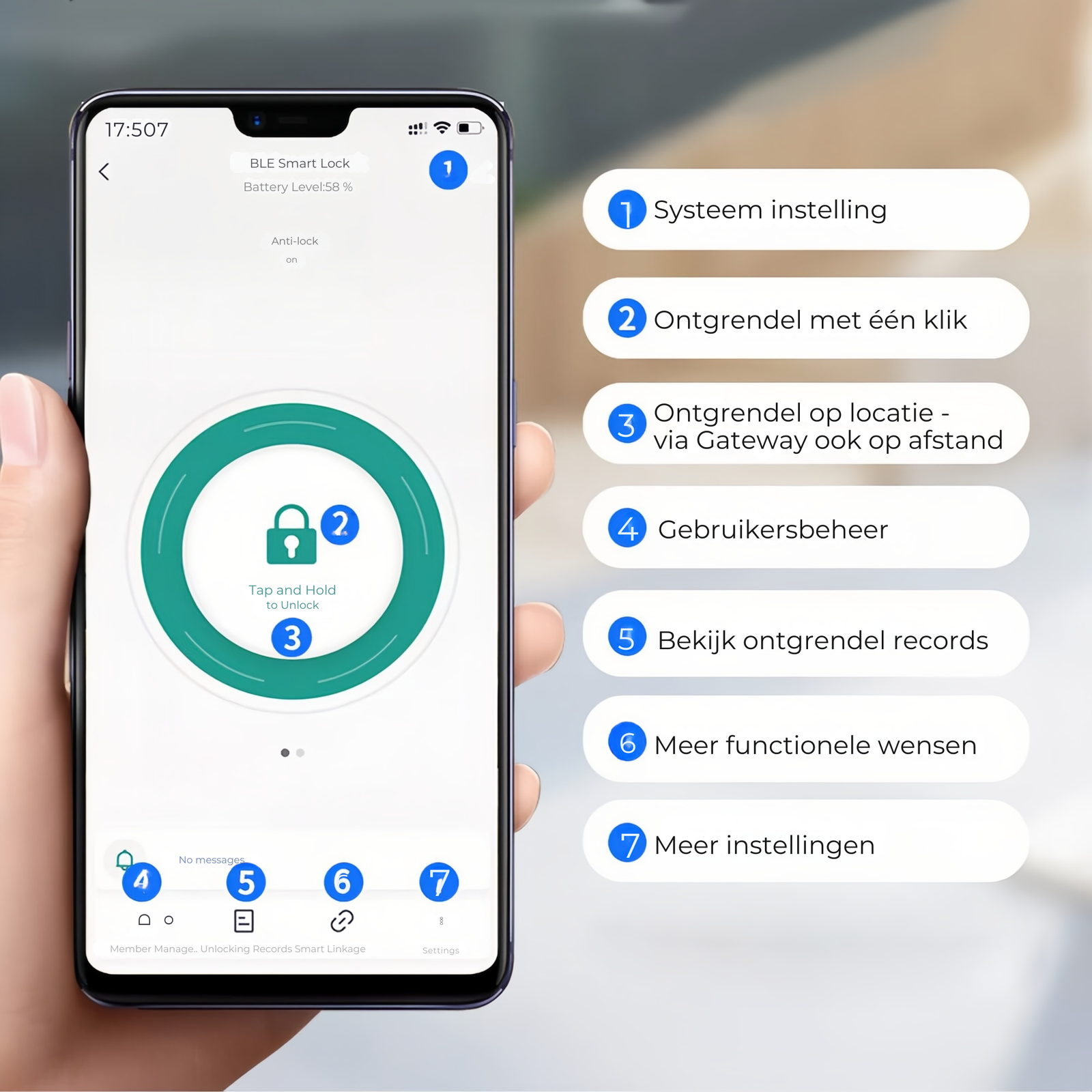 Smart Lock Türschloss Zylinder – Fingerabdruck, Pincode & Tuya App – Bild 4