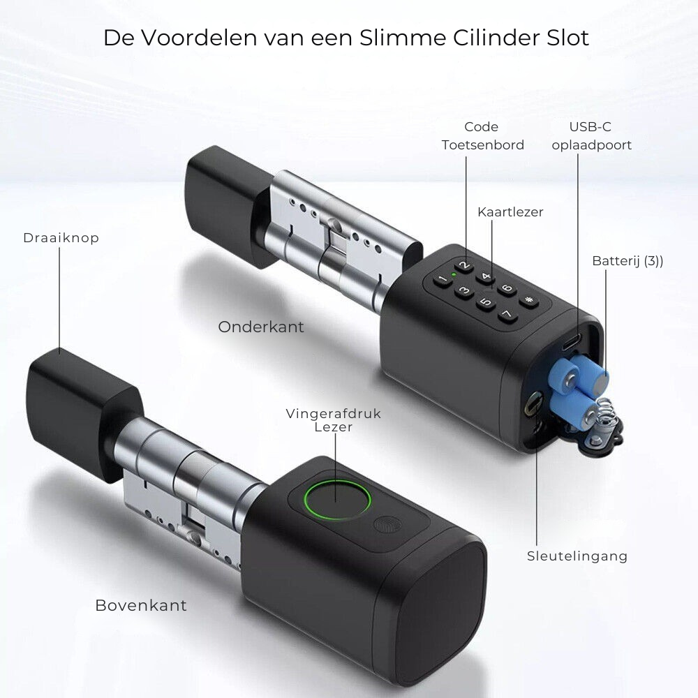 Smart Lock Türschloss Zylinder – Fingerabdruck, Pincode & Tuya App – Bild 3