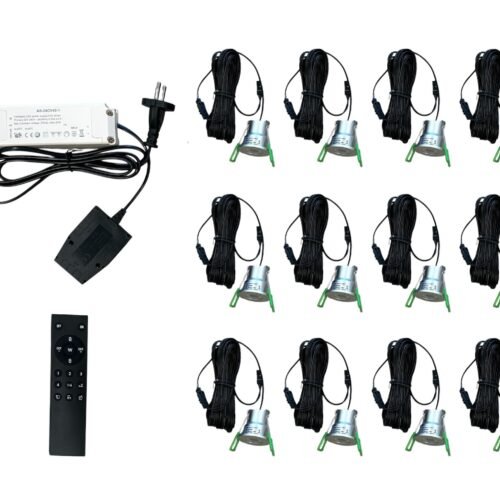 Veranda LED Einbauspots IP65 – 12er Set mit Fernbedienung