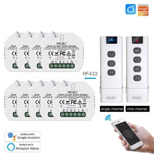 Smarter Rollladenschalter – Combi-Set für mehrere Rollläden mit 9-Kanal-Fernbedienung