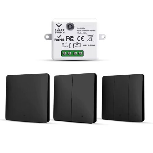 Alternative view of Drahtloser Schalter Set Schwarz | Kinetisch | Wasserfest | Mit Empfänger