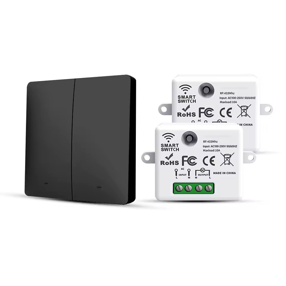 Drahtloser Schalter Set Schwarz | Kinetisch | Wasserfest | Mit Empfänger – Bild 4