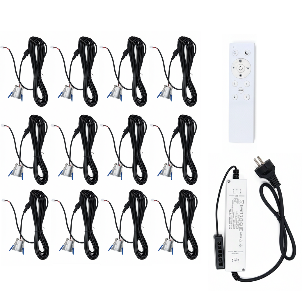 Veranda Einbaustrahler Set 12 Stück – Smart LED mit App & Fernbedienung – Bild 2
